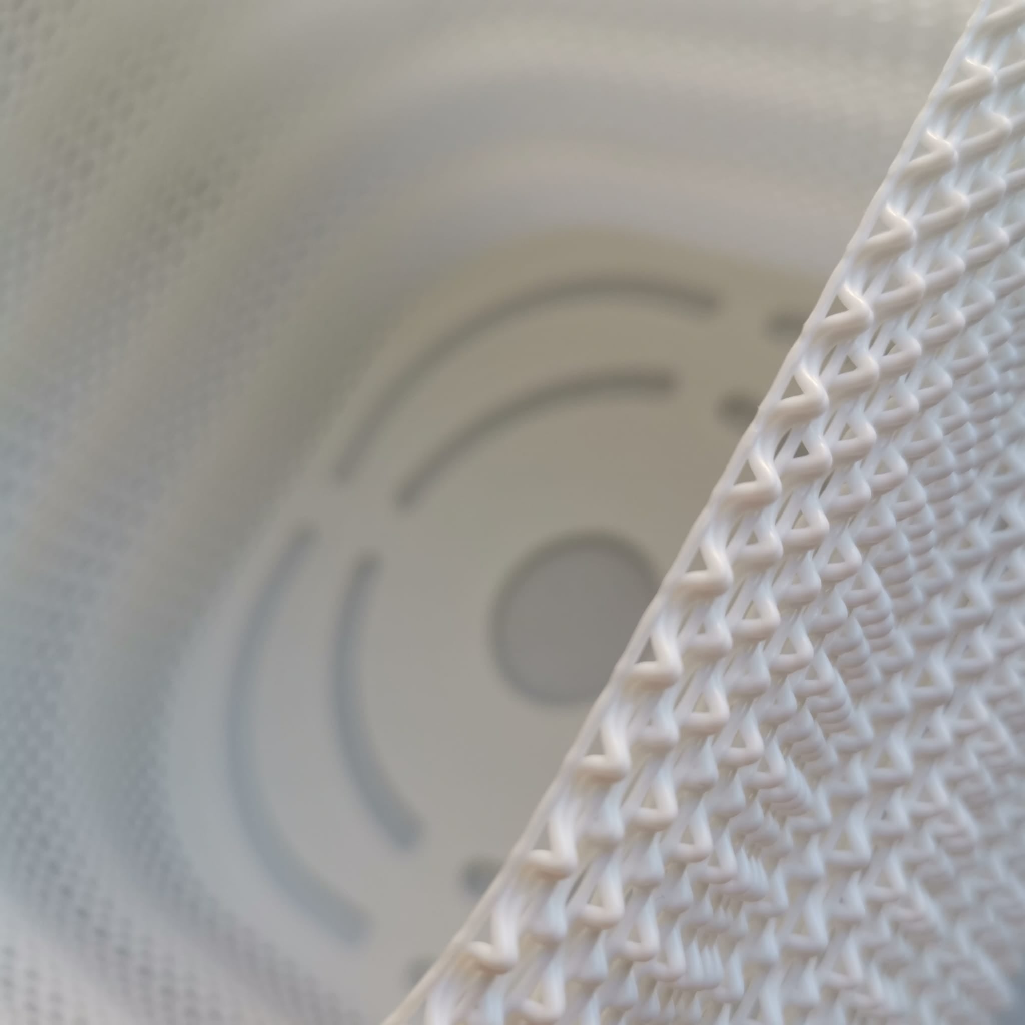 Close-up of textured white plastic components